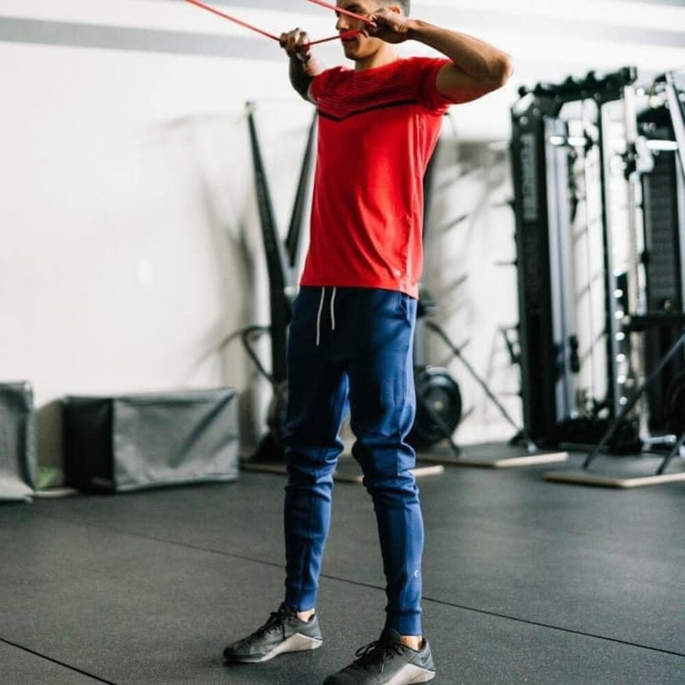 Zyia Men's Red & Navy Stripe Clubhouse Shirt